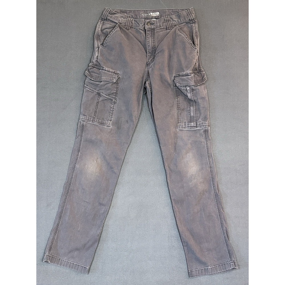 Carhartt Cargo Pants Rugged Flex Relaxed Fit Canvas Distressed Mens Size 32x34